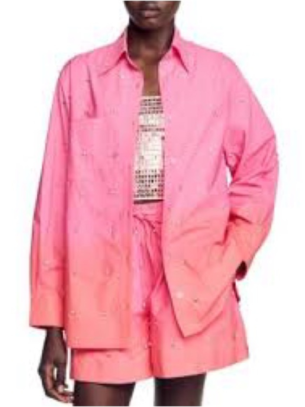 Sandro Pink Ombre Button-Down Set